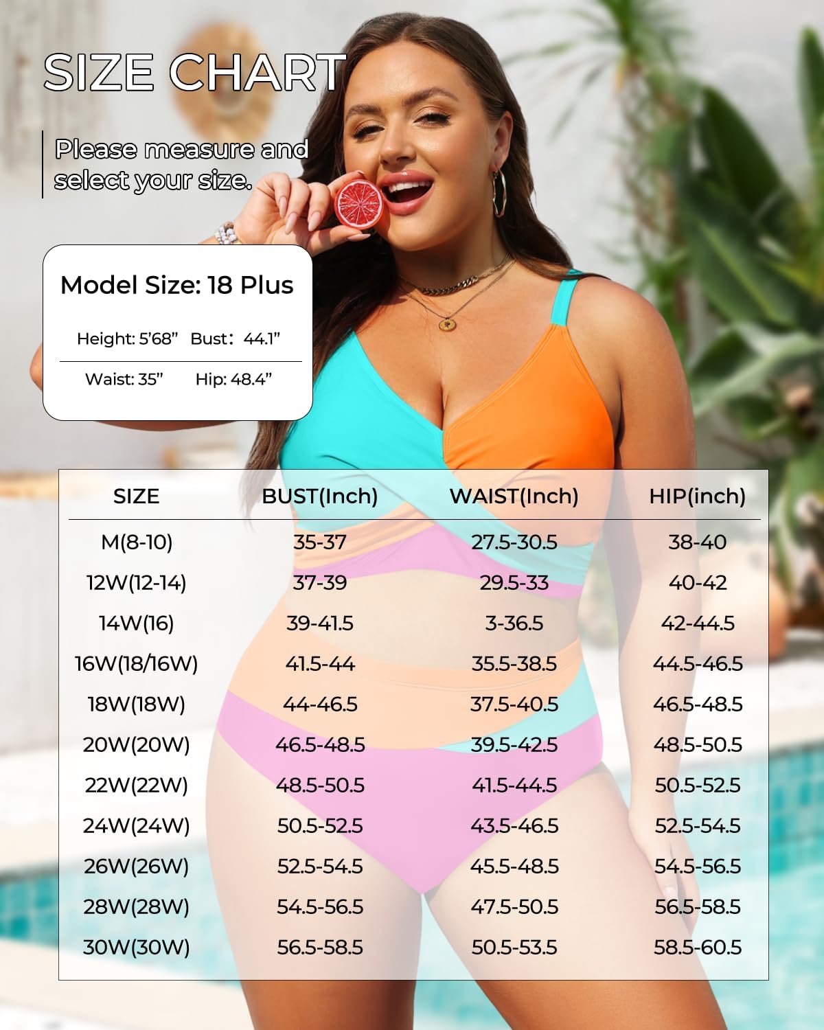 Tempt Me Plus Size Two Piece Swimsuit - Women High Waisted Bikini Set Tummy Control Bathing Suits