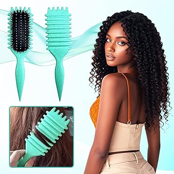 Curl Defining Brush for Curly Hair - Combing and Shaping Men's and Women's Curls to Reduce Pulling and Separation