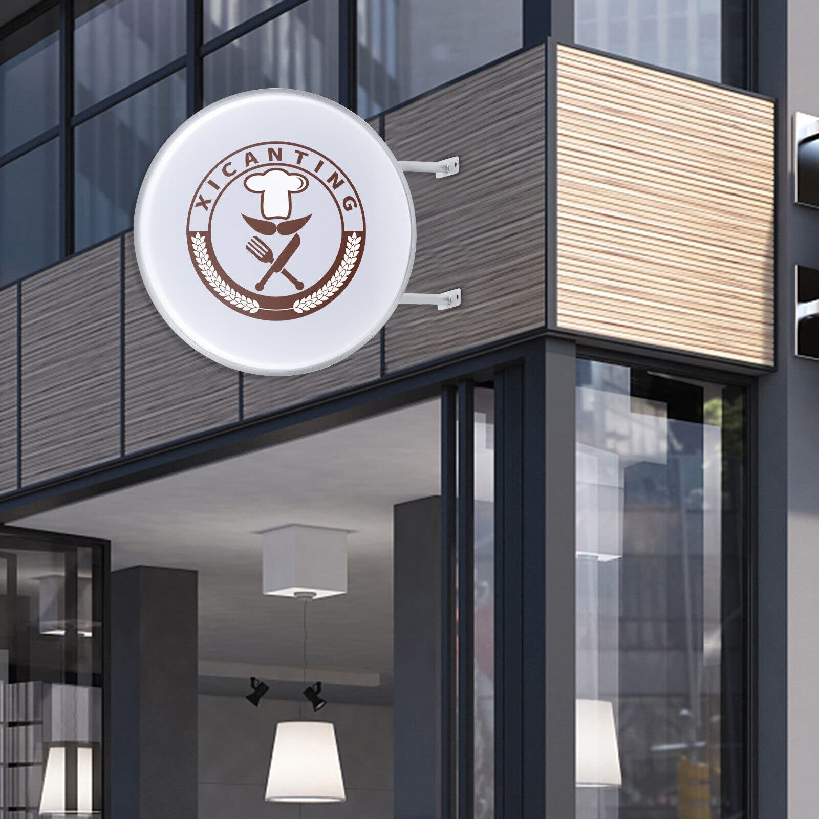 Dubbelzijdige LED Lichtdoos Vierkant 60cm Bord Reclame Logo Aanpasbaar Bord Waterdicht Reclame Voor Restaurants Cafés Winkels
