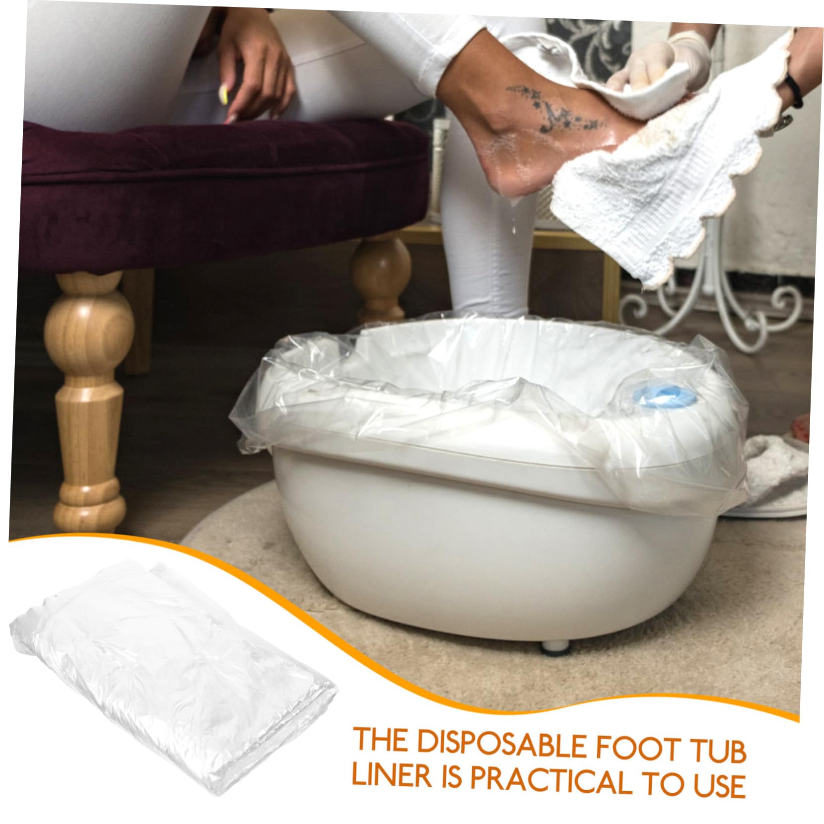 Lot de 80 sacs jetables pour bain de pieds - Imperméables - Pour spa - Pratique - Pour salon et maison - Léger et respirant - Pas d'effort d'installation