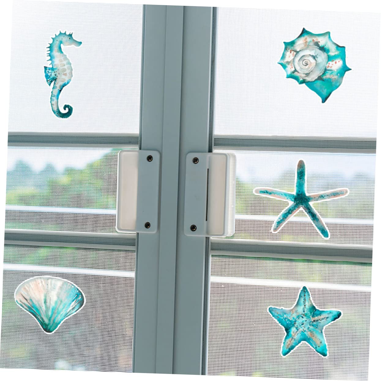 PRETYZOOM 5 Juegos Adhesivos Anticolisión Estrella De Mar Pegatinas De Pájaros Para Ventanas Caída Ventana Se Aferra Etiqueta De La Ventana De Polivinilo 10 Uds * 5