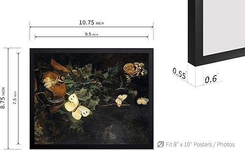 Miniatura 3 de Poster Master Póster vintage de suelo de bosque, naturaleza muerta retro con mariposas, lagartos y serpientes, arte floral oscuro, regalo para ella,