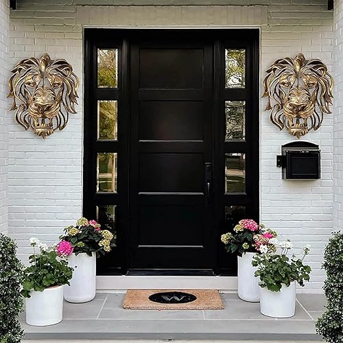 Miniatura 4 de Rare Find - Escultura artística de cabeza de león grande, decoración de pared de león hecha a mano, decoración de pared de león de resina hecha a