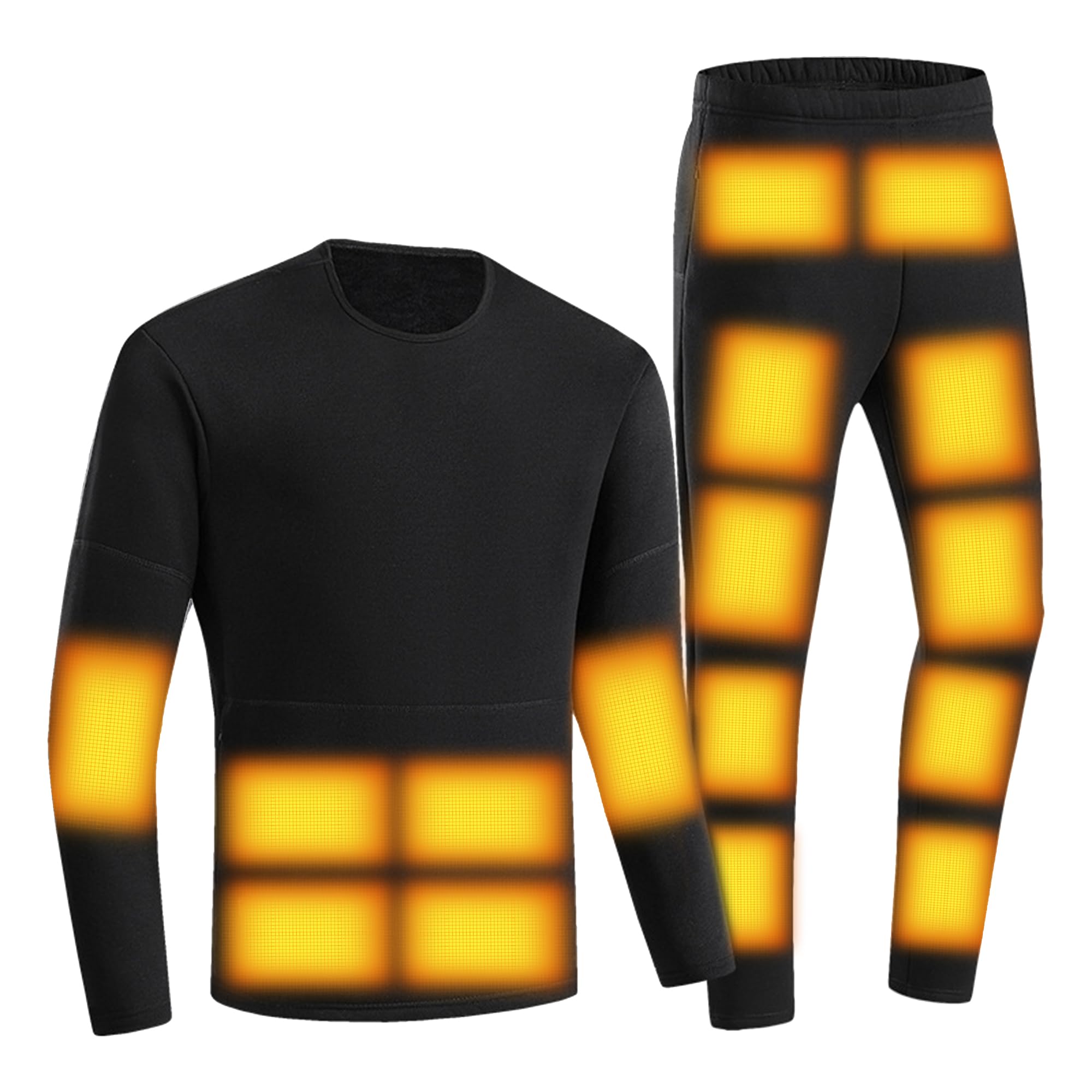 Hombres Calentado Ropa Interior Térmica Caza Caliente Larga Johns Conjunto con 22 Zonas De Calefacción Eléctrica Camisa Y Pantalones