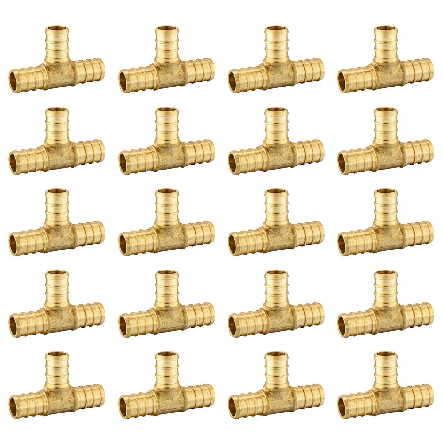 Lot de 20 raccords à sertir Efeld Pex en laiton 1,9 cm (3/4" x 3/4" x 3/4")