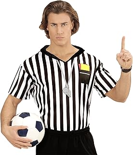 W WIDMANN MILANO Party Fashion - Disfraz de Árbitro, Camiseta, Fútbol, Disfraz de Carnaval