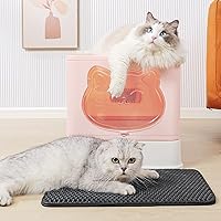 Vista 11 de Fully Enclosed Cat Litter Box with Lid, Foldable Extra Large Cat Toilet, Drawer Type Litter Tray with Plastic Scoop, Suitable for Cats Under