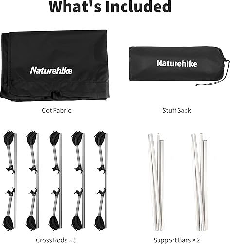 Miniatura 38 de Naturehike - Catre de campamento GreenWild, plegable y ultraligero, fácil montaje en 60 segundos, resiste 330 libras, cama de campamento