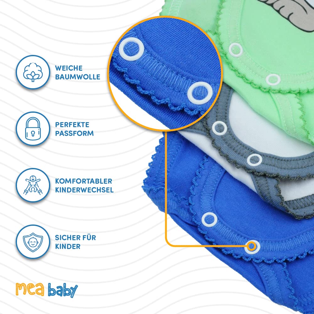 MEA BABY Body unisex de manga larga para bebé con estampado de 5 unidades