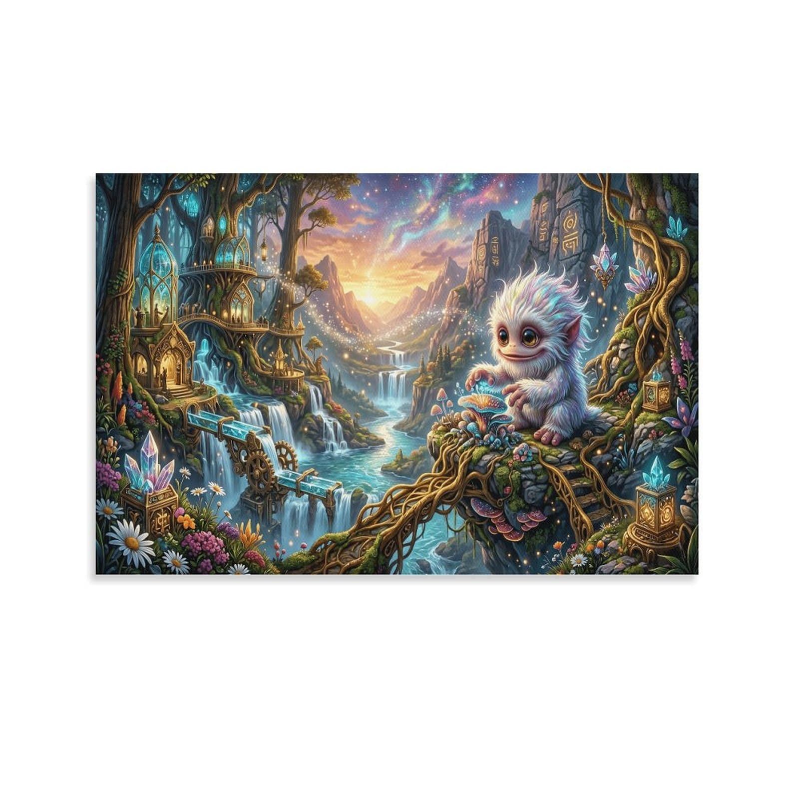 XPASHIQWC Little Creature Poster Artwork Crystal Treehouse Giclee Canvas Prints Modern Wall Art Picture Wall Hanging for Home Decorations 12x18inch(30x45cm)