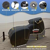 Vista 35 de Rosefray Funda para motocicleta 600D resistente para todas las estaciones, universal, impermeable, protección solar al aire libre, duradera, Negro