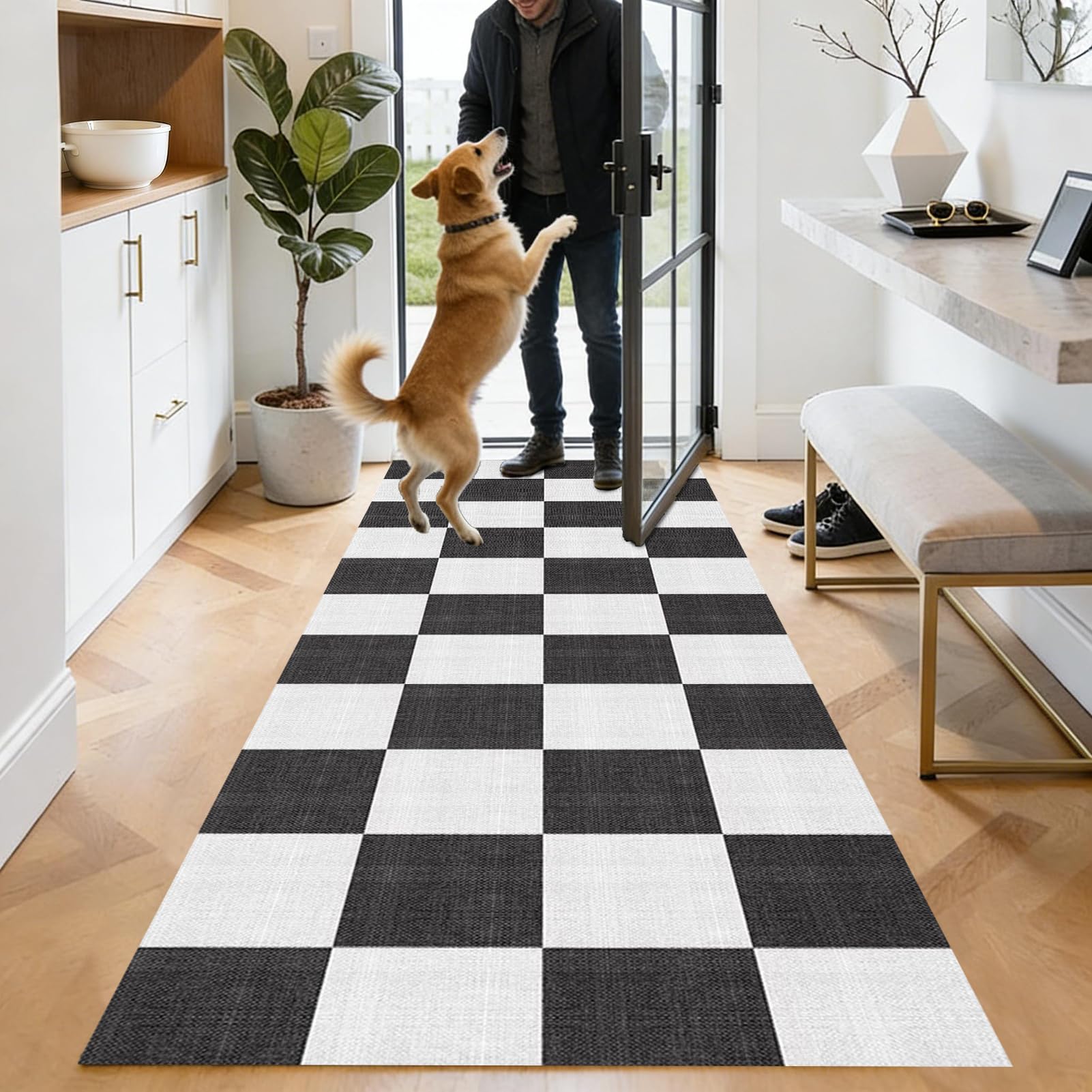 Tapis de Couloir Long, Tapis pour Cuisine Devant évier 90 x 150 cm