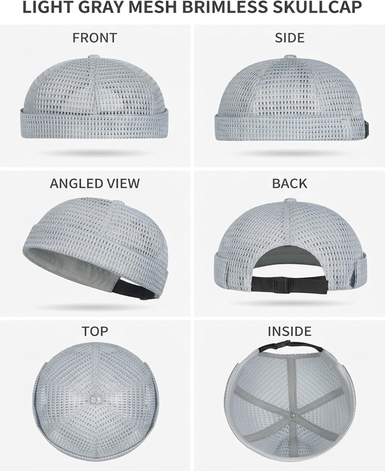Brimless Docker Hat Breathable Hats Men Skull Cap Beanie Summer Mesh Tang Lightweight Skullcap