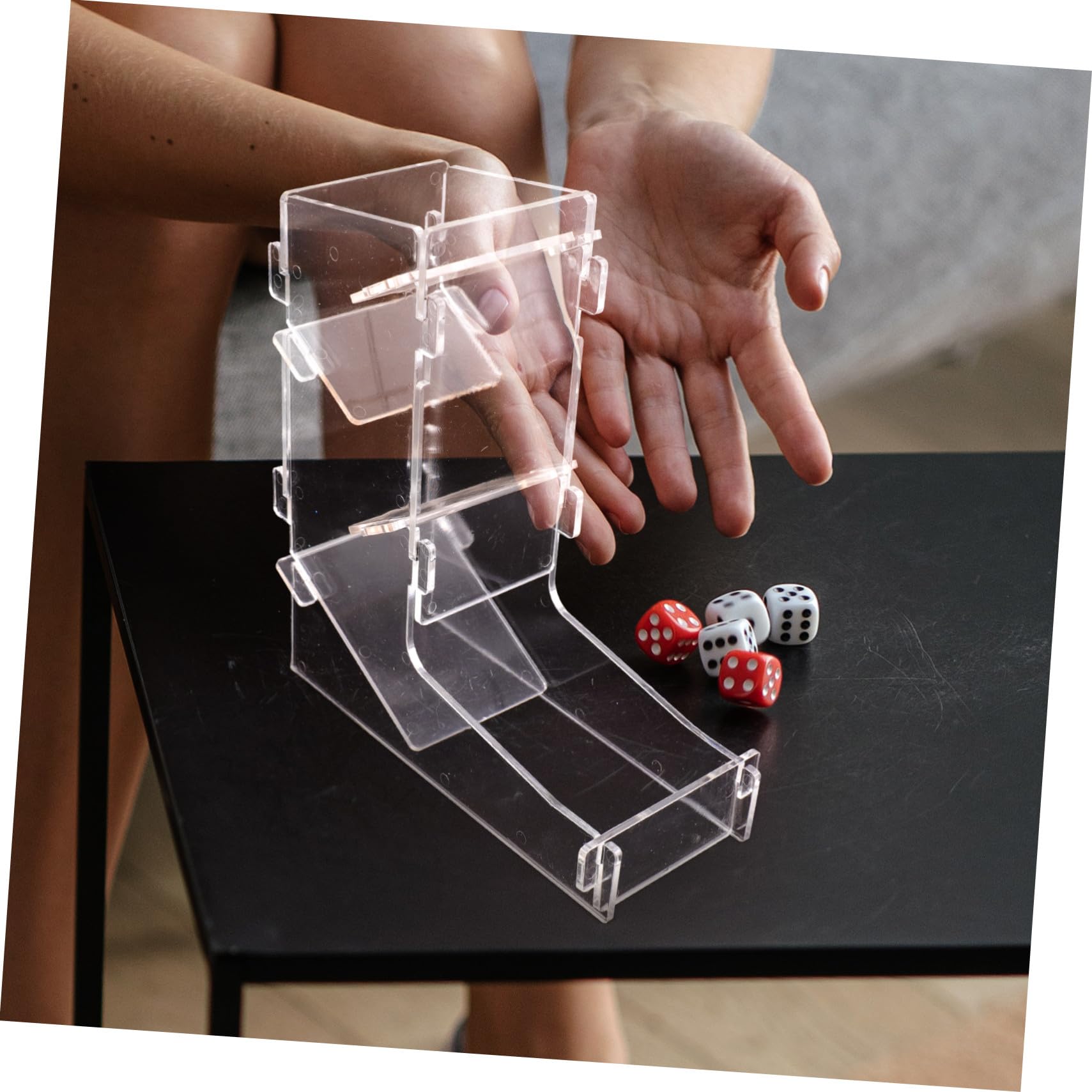 Tour à Dés Transparente en Acrylique pour Jeux de Dés, Accessoire