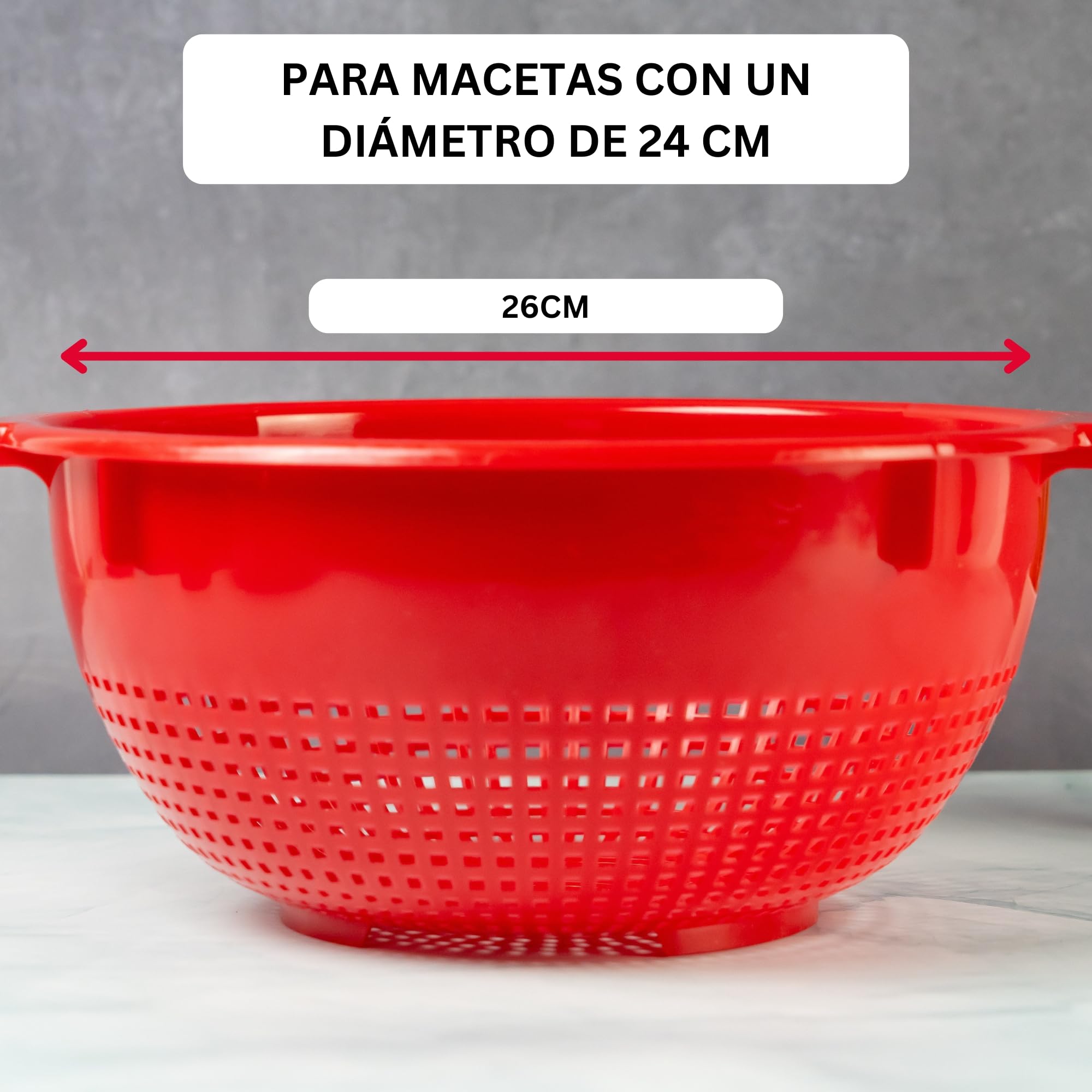 Westmark Colador con asas y apoyos superiores, Plástico, Rojo, 2126221R