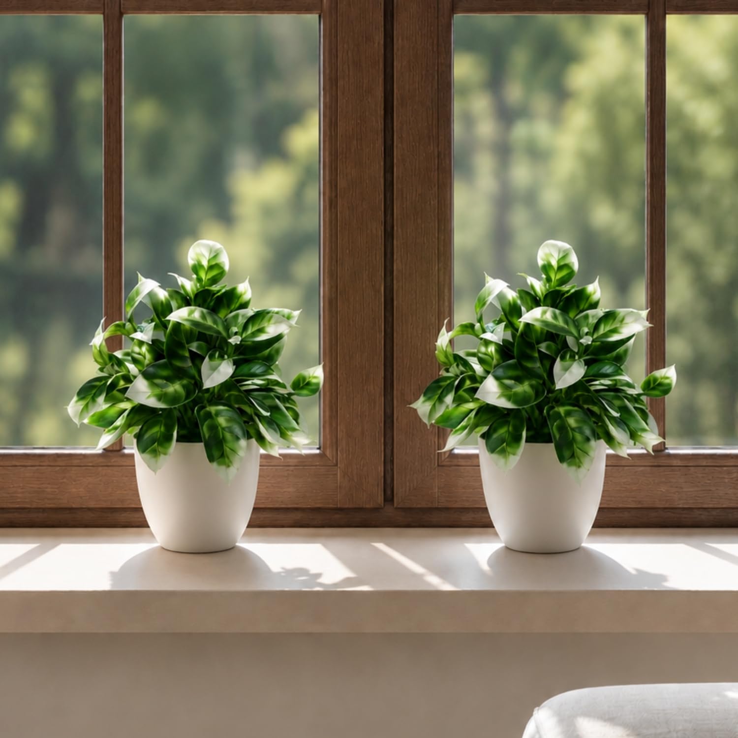 Artificial Leaves Plant with Pot (Pack of 2) | Real Touch Mini Potted Plants | 15 cm Height | Shelf, Table & Desk Decoration for Home, Office, Living Room & Bedroom-image-44