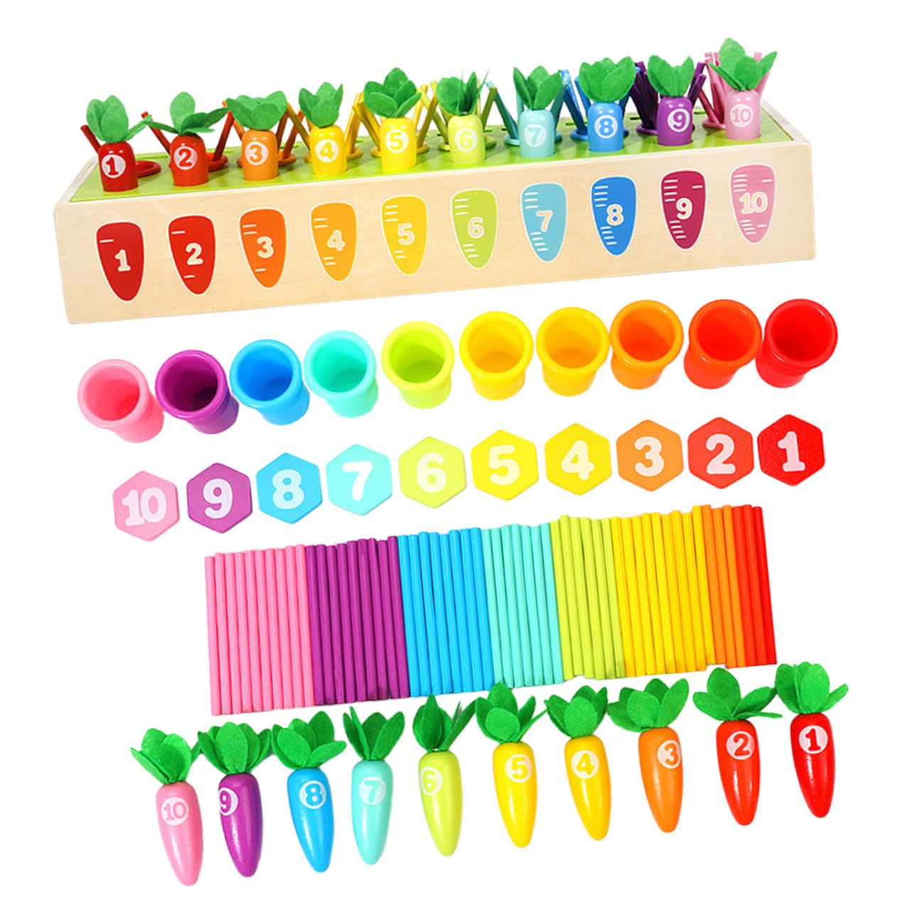 SUPVOX Juguete de Aprendizaje Interactivo de Madera 1 Set, Zanahoria