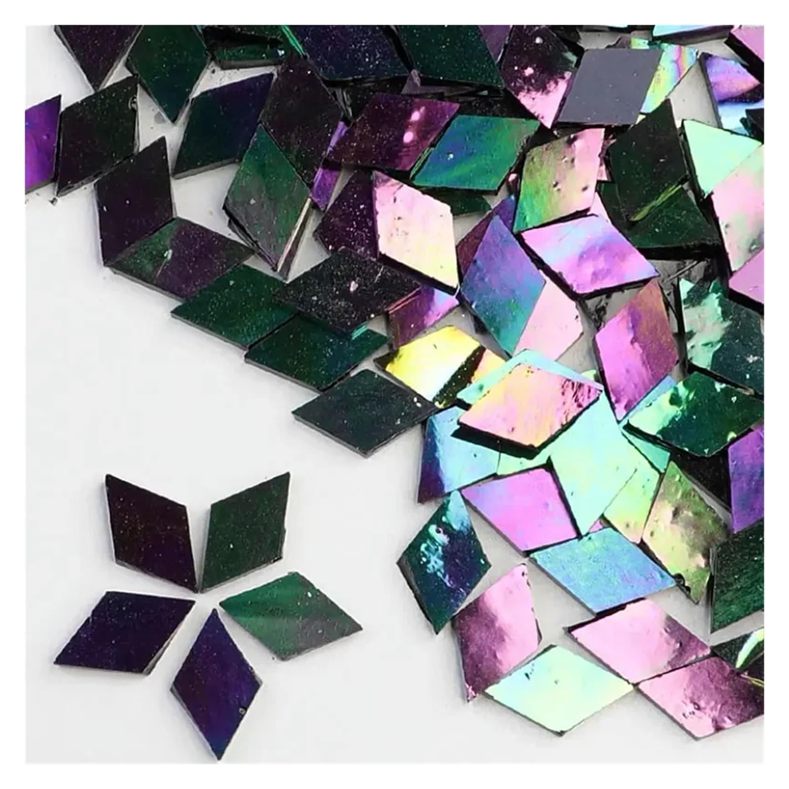Mtadsbkfp Color2 Mixed Colour Stained Glass Mosaic Tiles, Ceramics Mosaic Glass Tiles Multicolor 1Cm 50G Diy Craft Hobby Arts Home Wall(Color2)