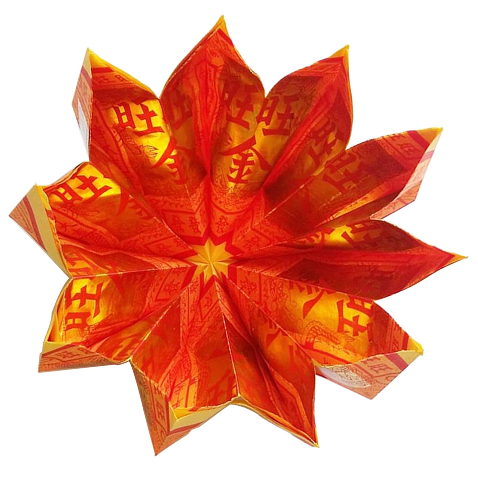 Ancestor Money - Joss Paper Lotus-Shaped Cornucopia Papercraft, Sacrificial Supplies for Deceased Family