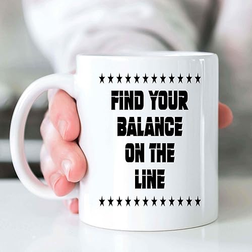 Miniatura 7 de Slackliner's Gift for Men, for Engagement Anniversary - Heartbeat Shape Slackline Design on 11 Oz White Ceramic Coffee Mug