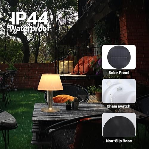 Miniatura 6 de Lámpara de mesa solar inalámbrica para exteriores, impermeable, para dormitorio, 11 pulgadas, luz nocturna suave regulable para césped, piscina,