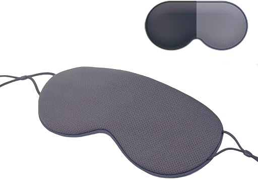 Sleep Mask, DMaos Sleep Aid Super Soft Air Eyes Pillow, Milk Silk and Warm Cloth Sides, Adjustable Slip Hold Strap to Ears - Black + Gray