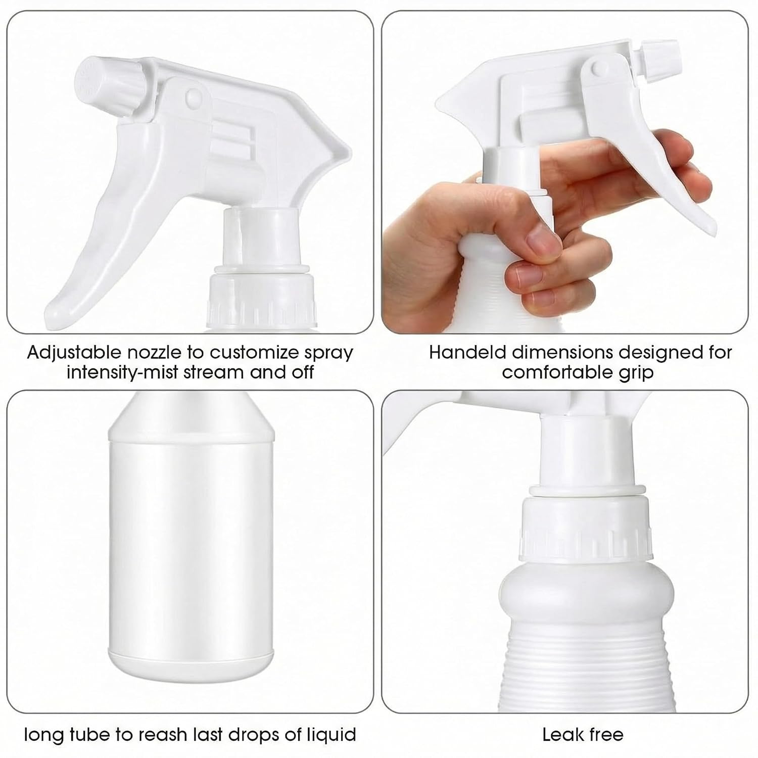 Yinder 18 Pcs 16 Oz Plastic Spray Bottle Bulk for Cleaning,White image 3