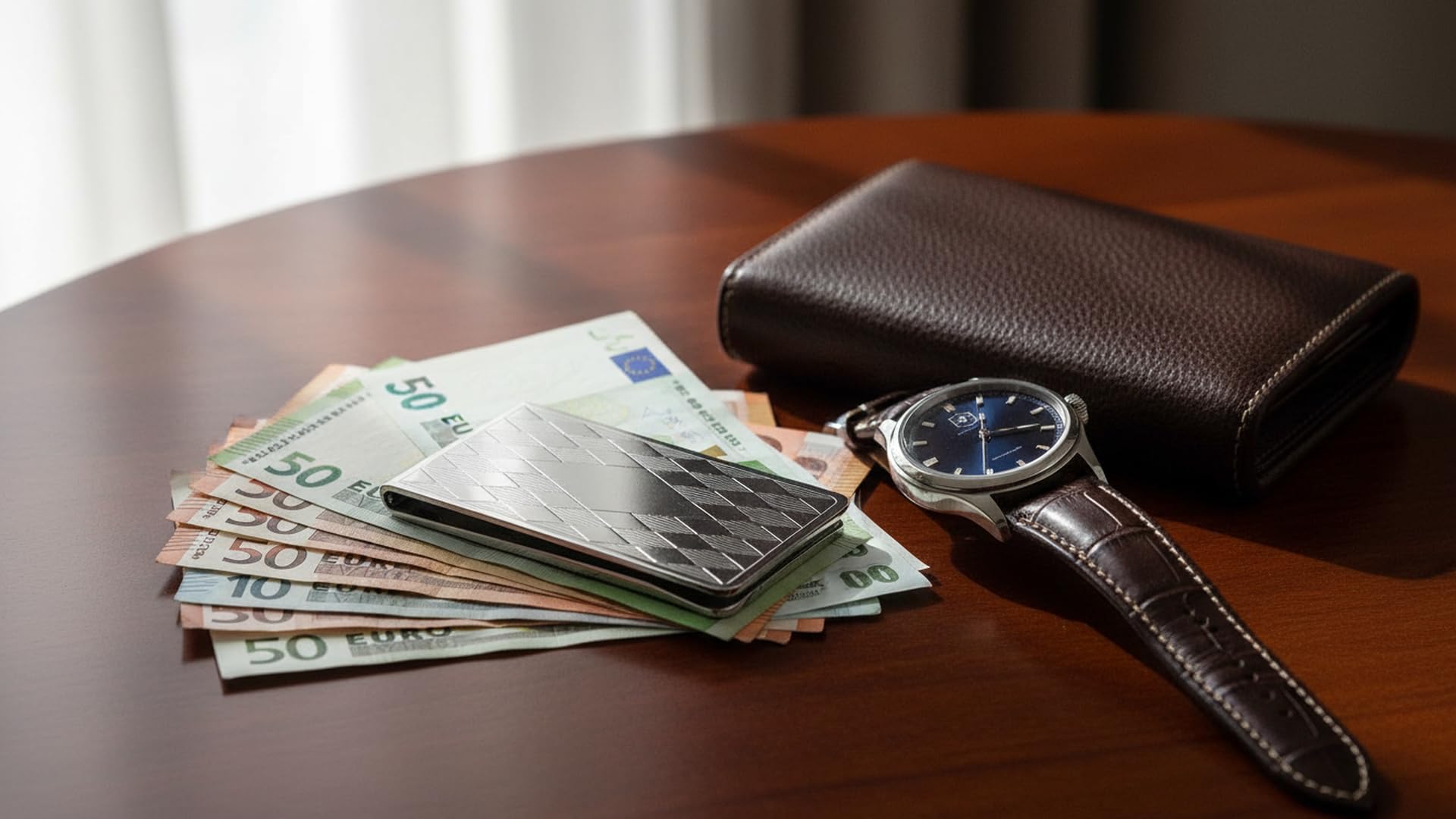 Spinka do banknotów Money posrebrzana – z płytką do grawerowania – wysokiej jakości srebrna spinka do banknotów – szlachetny prezent dla mężczyzn, wysoka jakość
