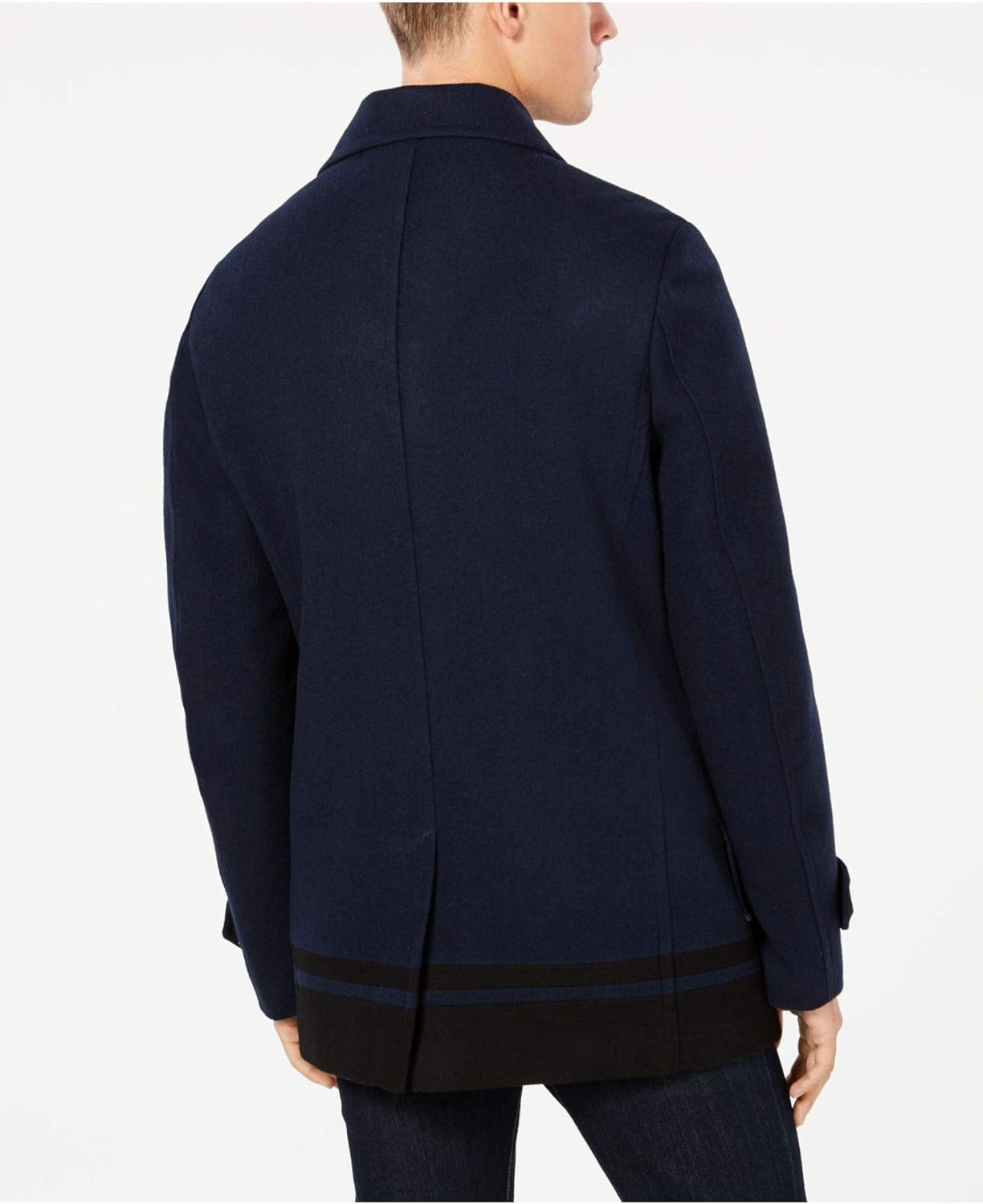 Calvin Klein Mens Wool Pea Coat Medium Charcoal