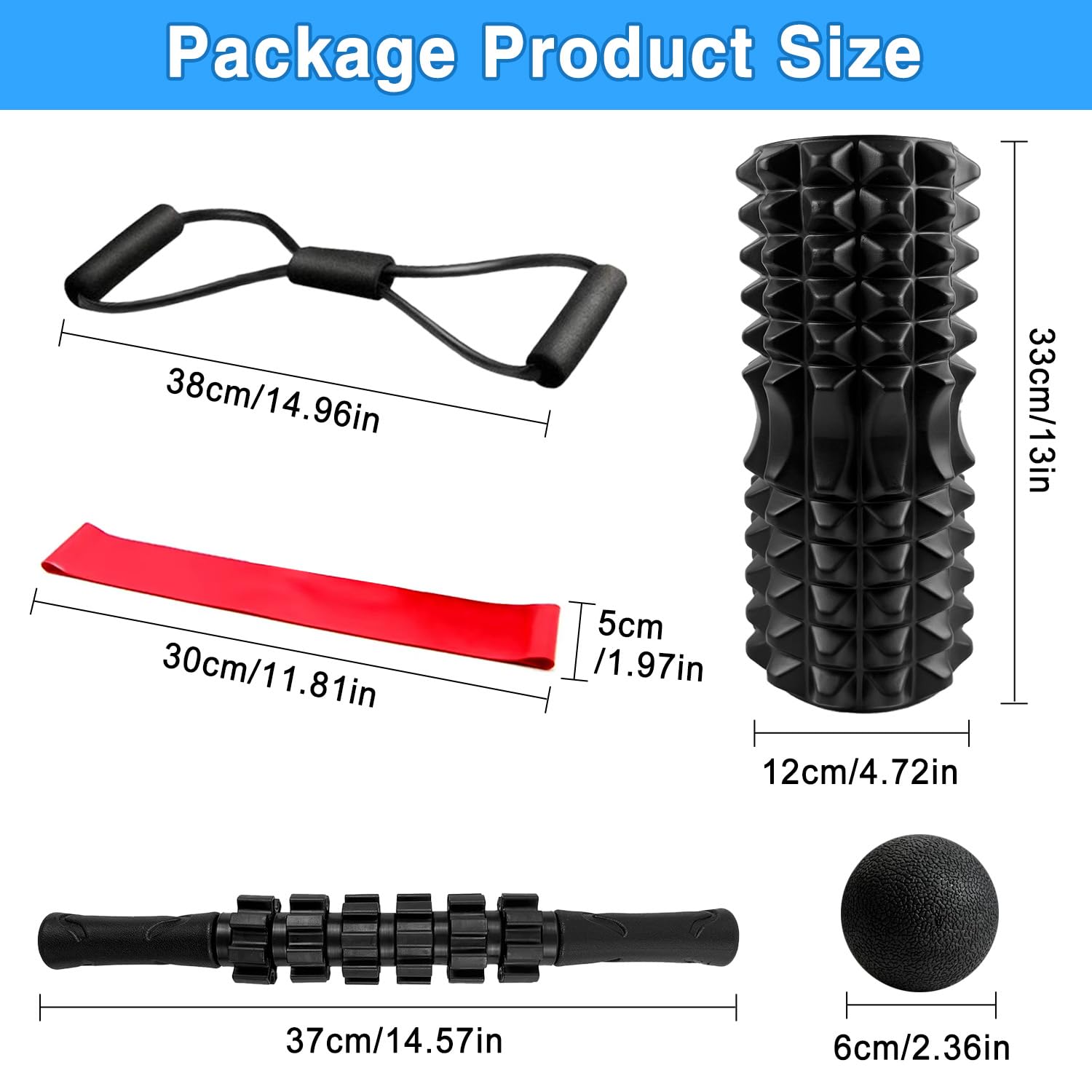 Rullo Massaggio Muscolare, Foam Roller, Roller Pilates, rullo massaggiante per mobilitazione della schiena mirata, rullo in schiuma per yoga, pilates e fitness, ideale per atleti e impiegati in