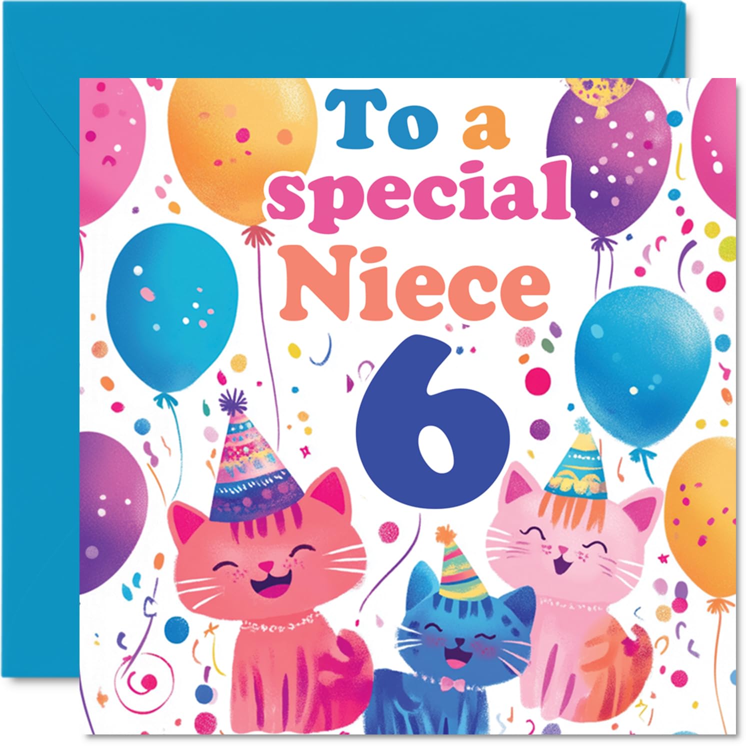 6th Niece Birthday Card, Cute Cats Special Niece