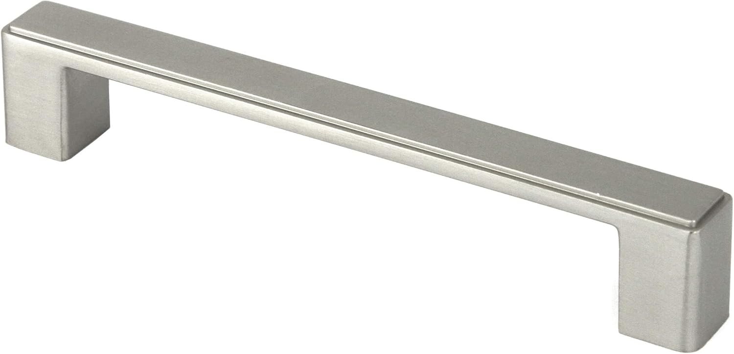 Kingsman NEPOLI Series (Pack of 10) Solid Zinc Alloy Drawer Pull Cabinet Handle (5-7/8 in., Brushed Nickel Finish)