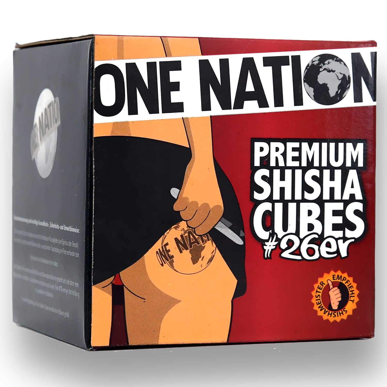 ONE NATION | Gastro 26er Shisha Kokoskohle Naturkohle, Hookah Charcoal Shisha aus 100% Kokosschalen - max. 120 Minuten Brenndauer | starke Hitze | Ohne Eigengeschmack & chemische Zusätze 20kg