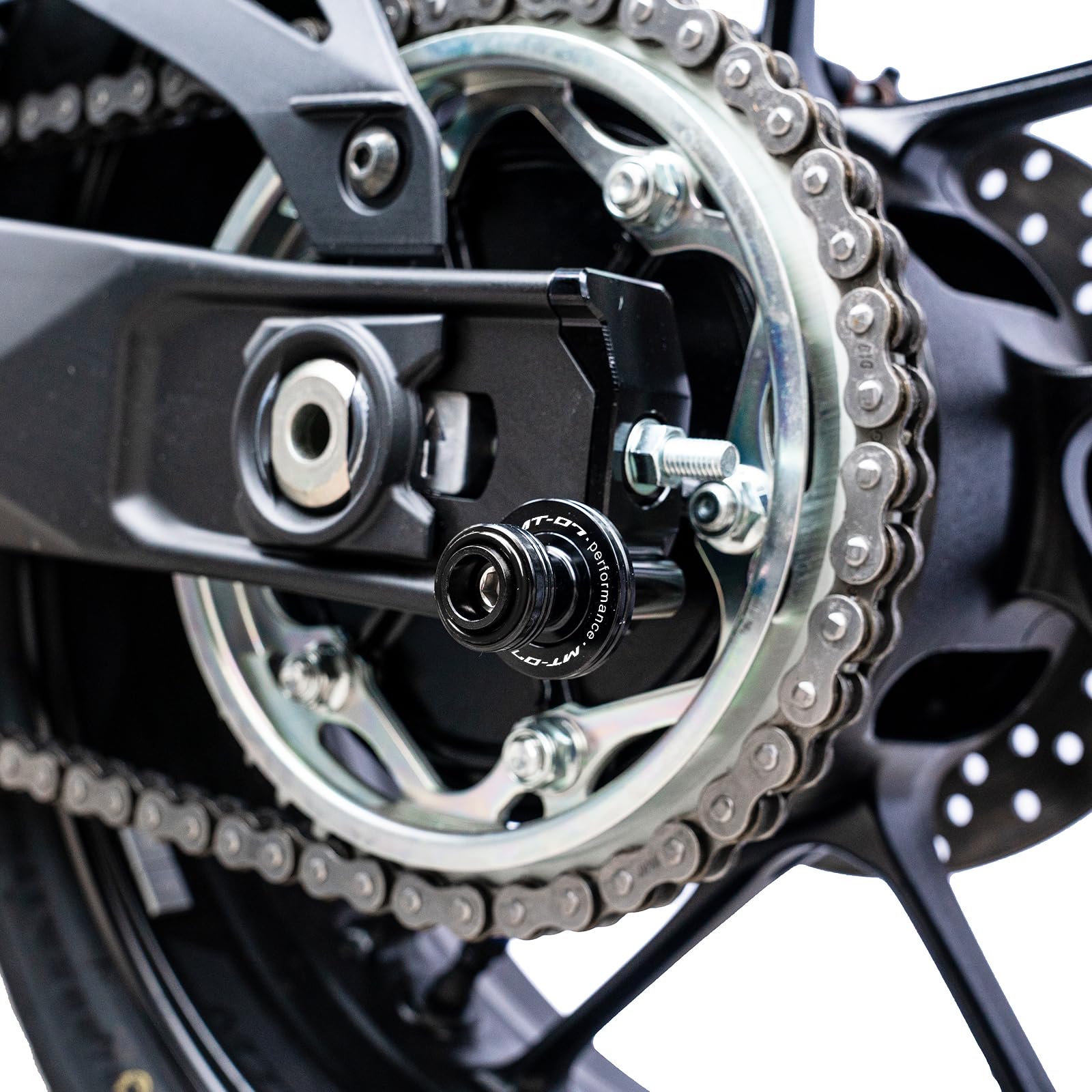Adatto per MT07 MT 07 MT-07 FZ07 2014-2024 2025 2026 XSR700 accessori moto in alluminio bobine oscillanti supporto viti protezione antivibrazioni (nero)