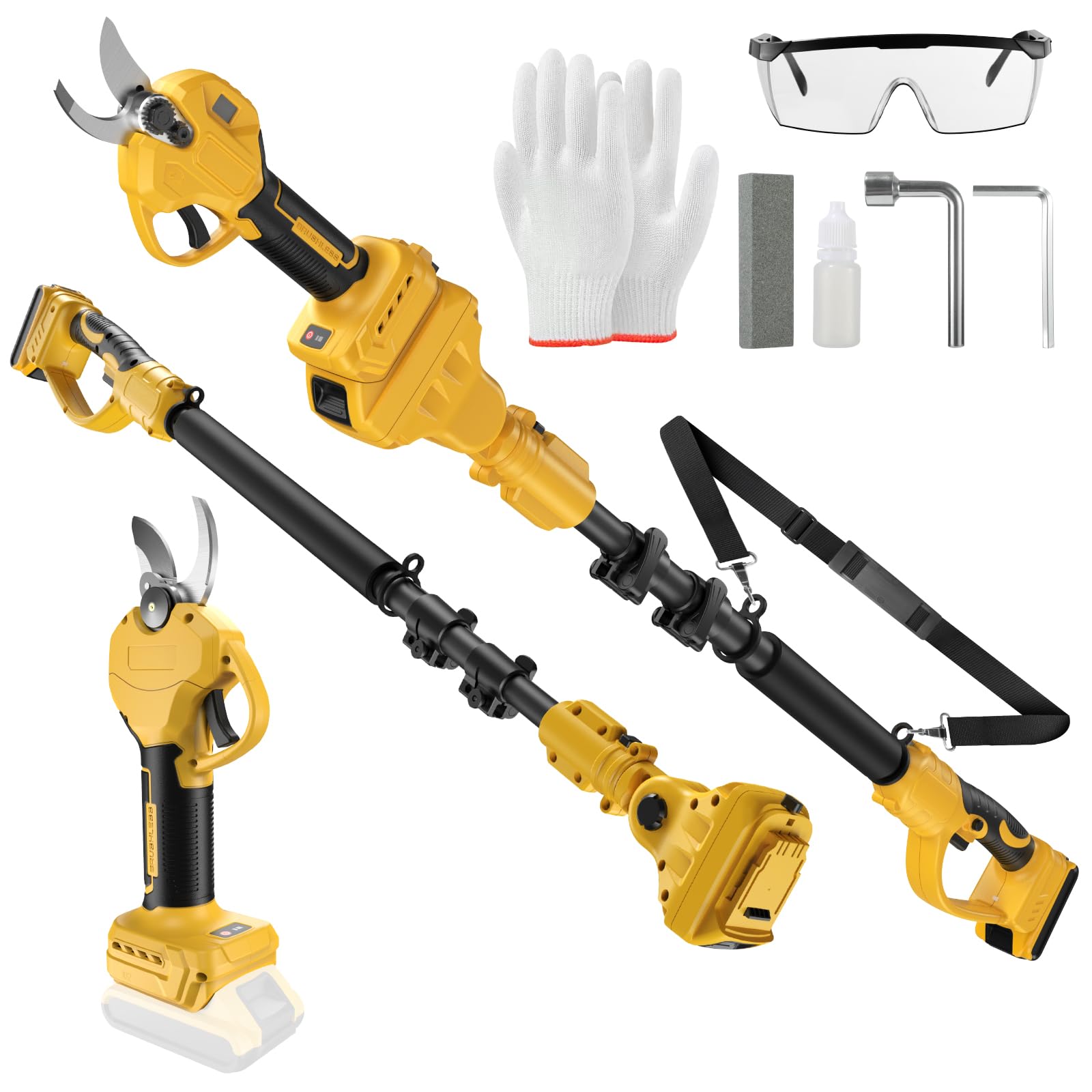 Photo 1 of 2 IN 1 Electric Pruning Shears Cordless with Pole for Dewalt 20V MAX Battery, 1.2" Cutting Diameter, 14Ft Reach, Brushless Motor Branch Cutter - for Gardening & Tree Trimming (No Battery)