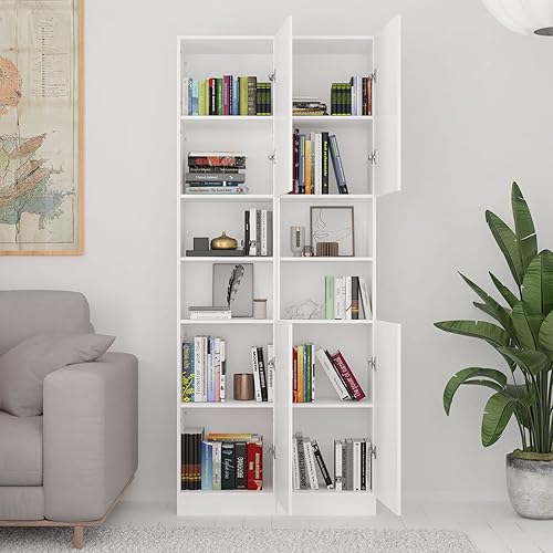 Miniatura 6 de Armario de almacenamiento de baño de 70.87 pulgadas de alto, gabinete de torre estrecho de lino con 2 puertas y estantes de 6 niveles, torre de lino