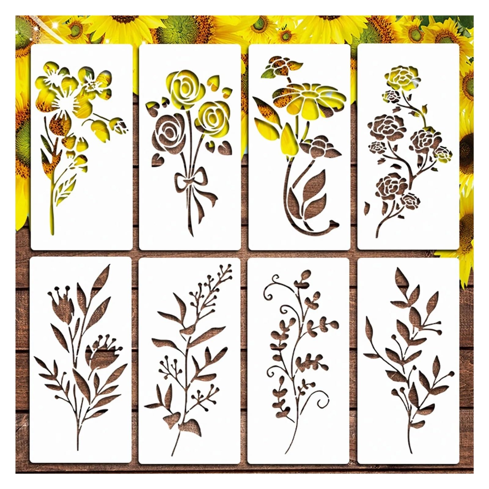 Pochoirs Pour Peinture Les Modèles De Peinture Fleurs Sauvages Peuvent Être Réutilisés