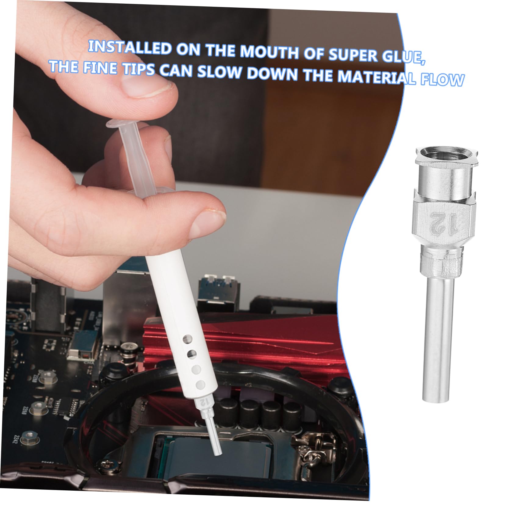 MUCKLILY High Precision Stainless Steel Dispensing Needles 12pcs/Box Precision Tip for Industrial Lab Use