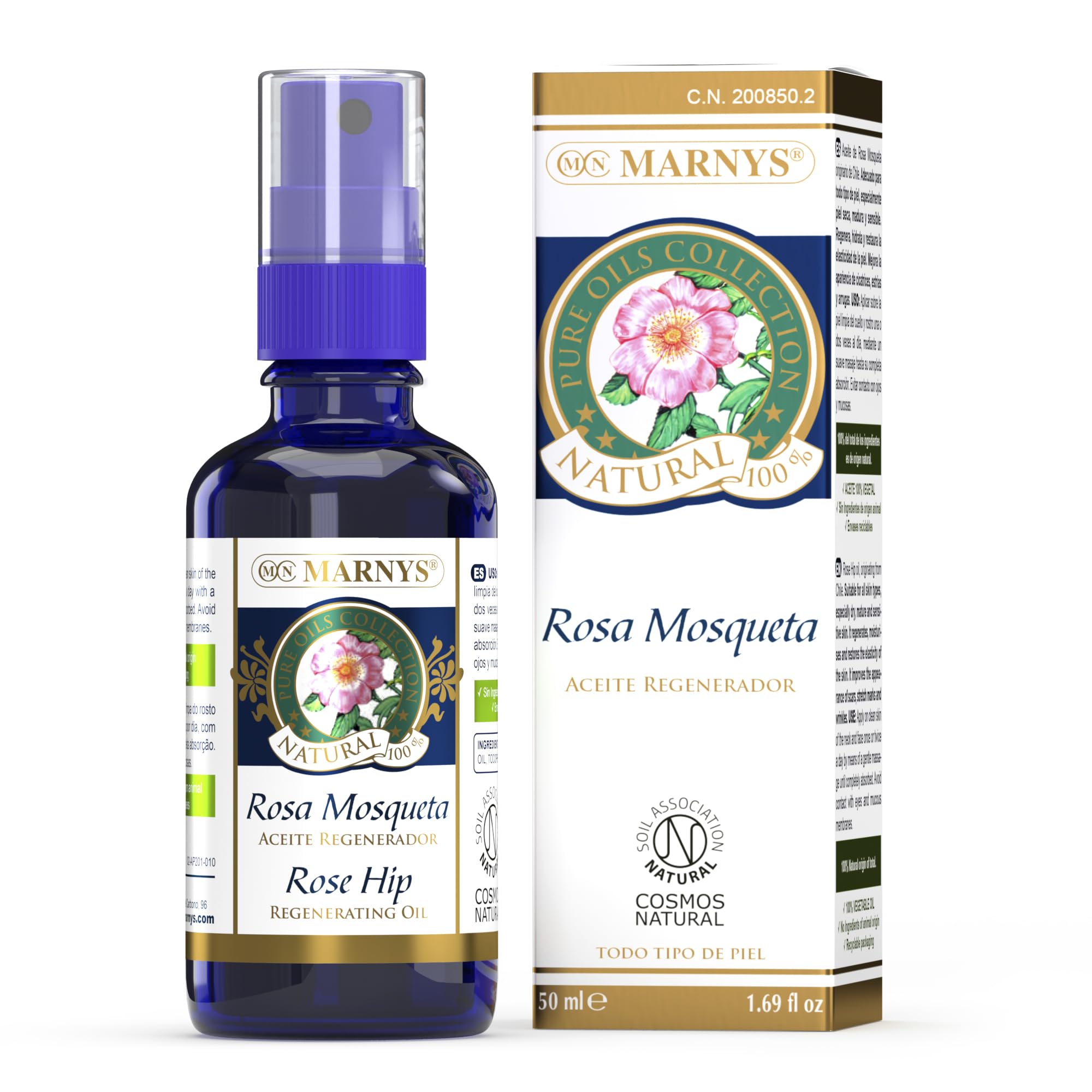 Marny's Rosa De Mosqueta Aceite Regenerador Natural 00% 50 Ml pure Regenerador 20 G