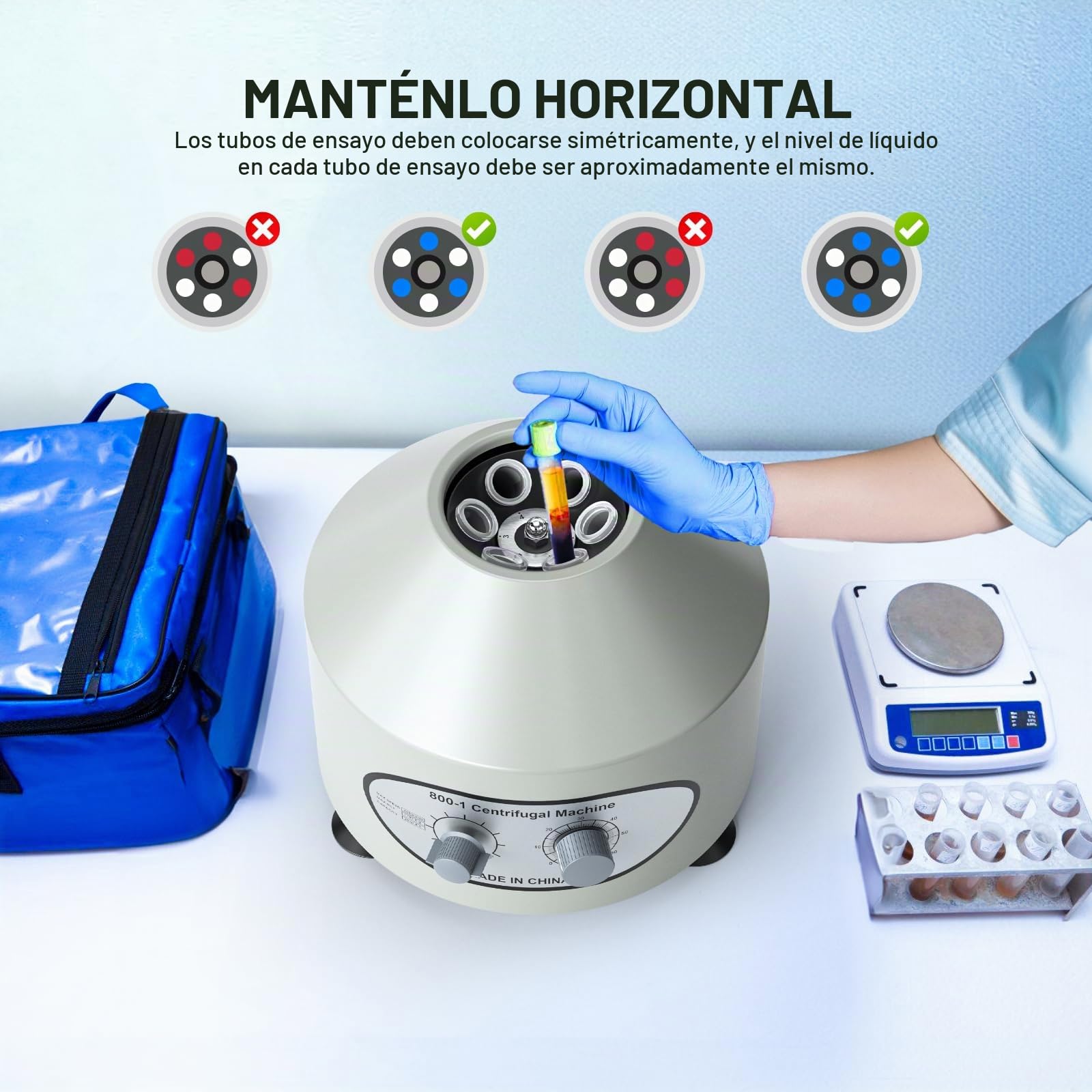 Centrífuga de Laboratorio 4000RPM – Máquina con 6 * 20 ml, Dos Perillas para Velocidad y Temporizador, Base Antideslizante – Para uso Médico, Clínico, de Investigación, Industrial y Educativo | Temporizador 0-60 min, 6 Tubos de 20ml, Velocidad 4000rpm, Us
