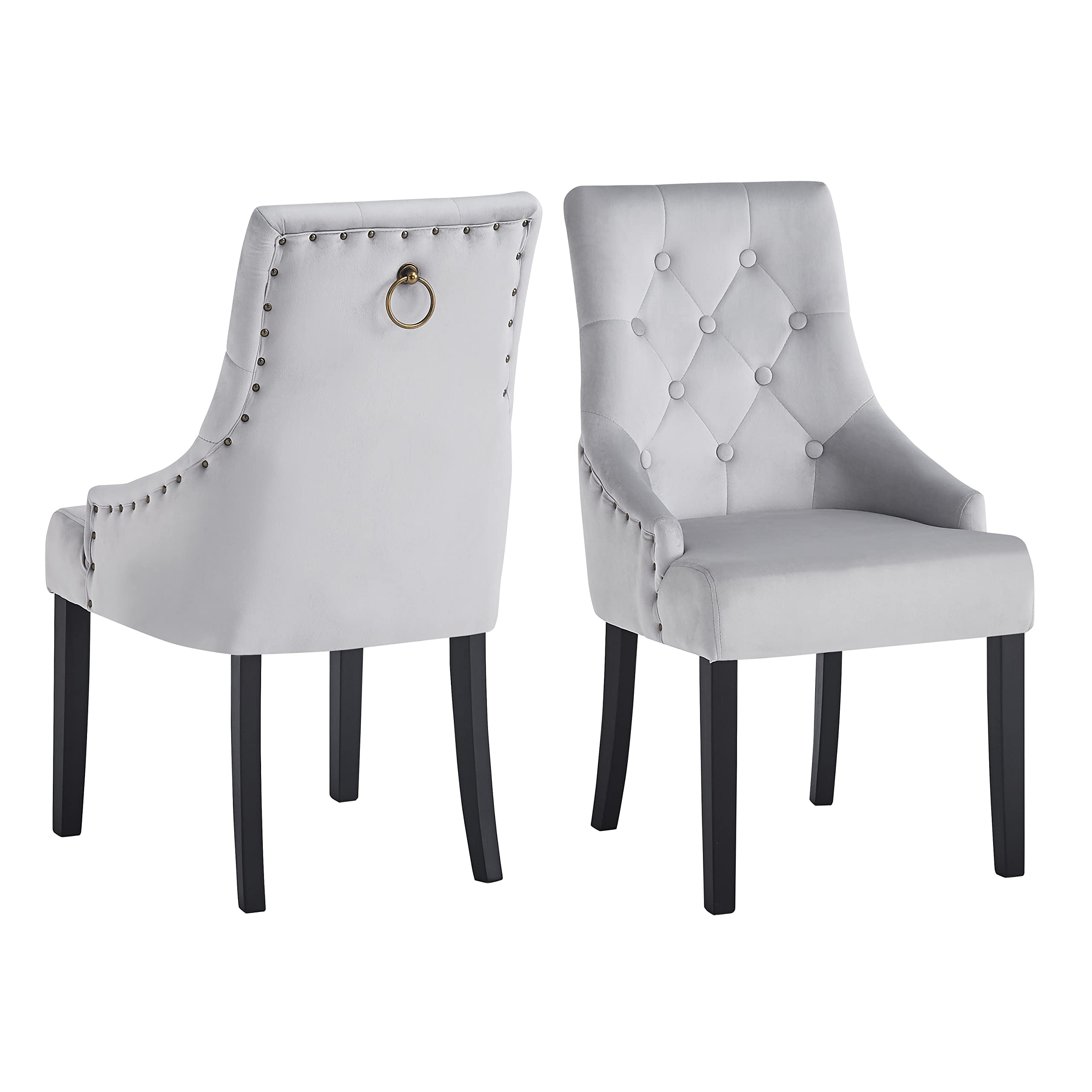 Chaises de salle à manger ergonomiques velours bleu moderne