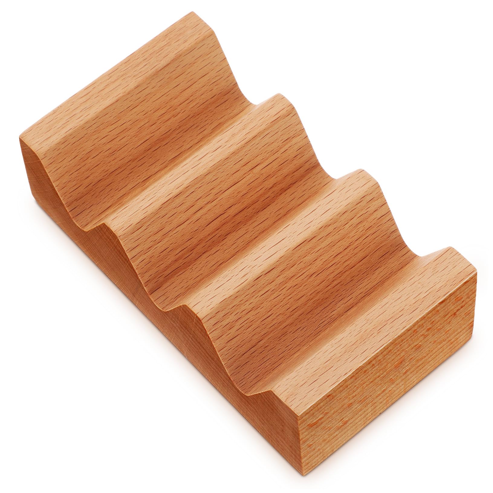 Cabilock Sushi Holder Rack Wooden Taco Serving Tray with Multiple Slots for Sushi Display Compact Design for Parties and Gatherings Easy to Clean Strong Natural Wood