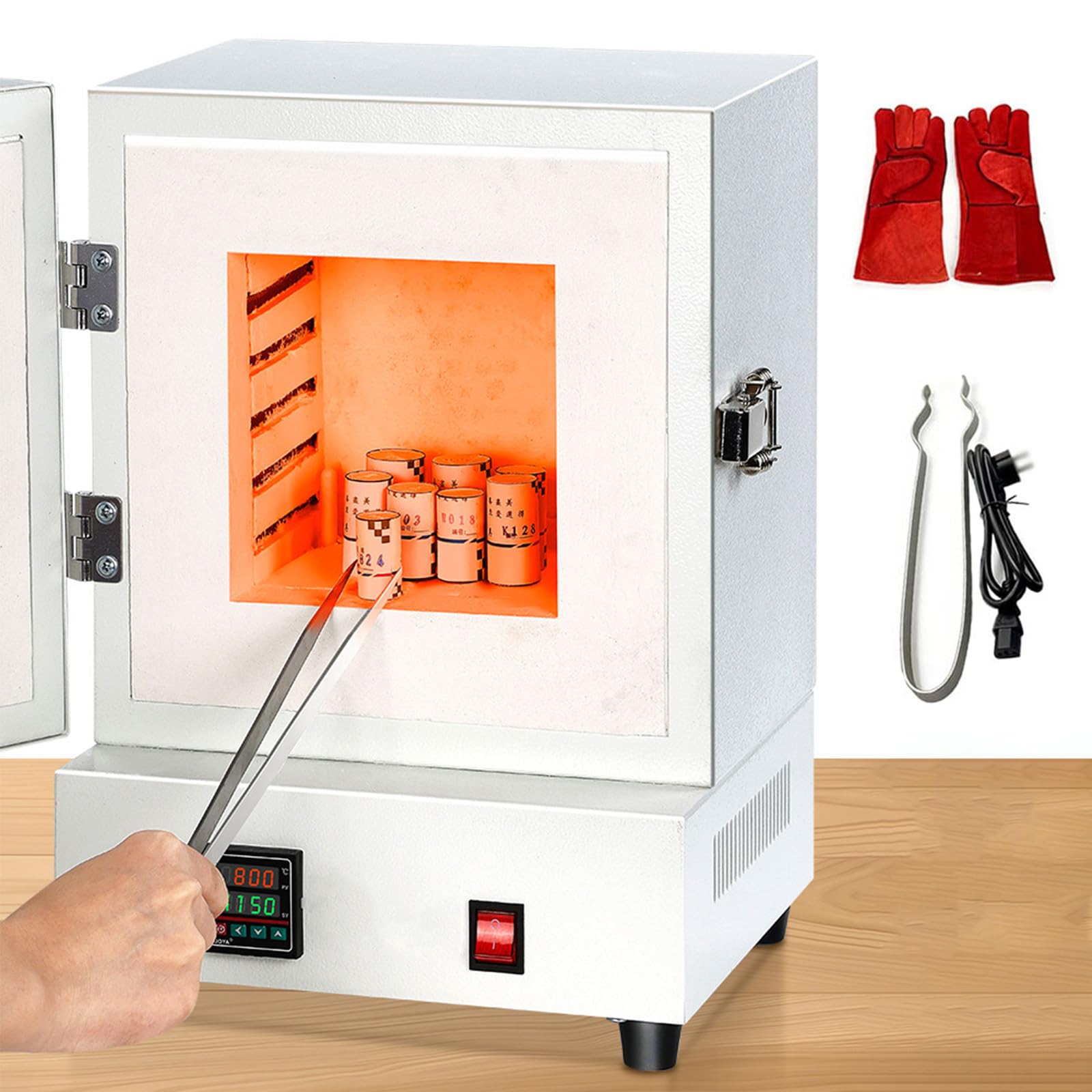 Forno Elettrico per Ceramica a Casa, Forno di Fusione da 2000W, Forni per Ceramica, Forno per Trattamento Termico a 1150℃ con Display Digitale Intelligente per La Creazione di Gioielli