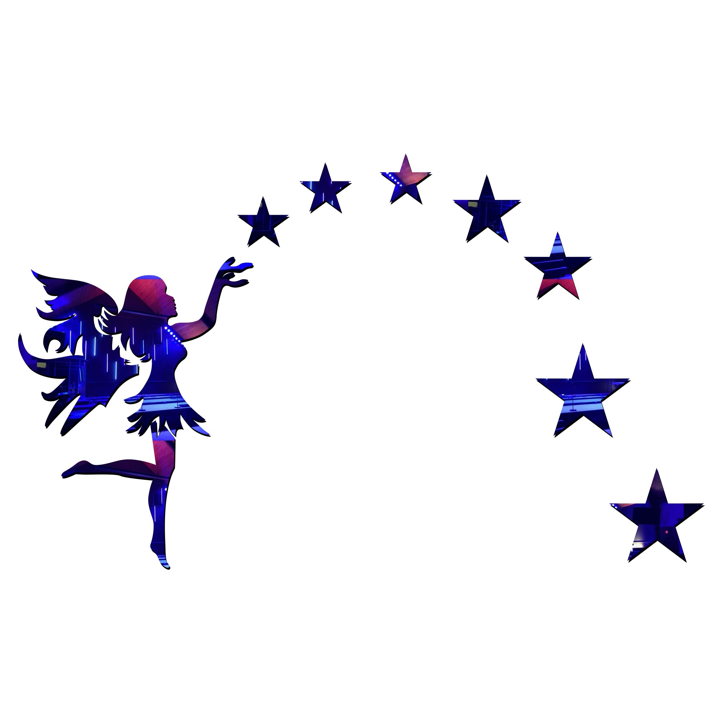 DECOR KAFE Acrylic 3D Fairy with Stars Acrylic Mirror Wall Sticker (Blue) (B084Q7TBMP) Amazon Price History, Amazon Price Tracker