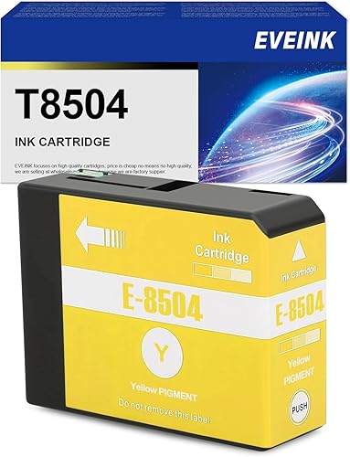 EVEINK T850 Cartucho de tinta remanufacturado T8504 Cartucho de tinta amarillo de repuesto para impresora EPS0N Surecolor P800 (paquete de 1,