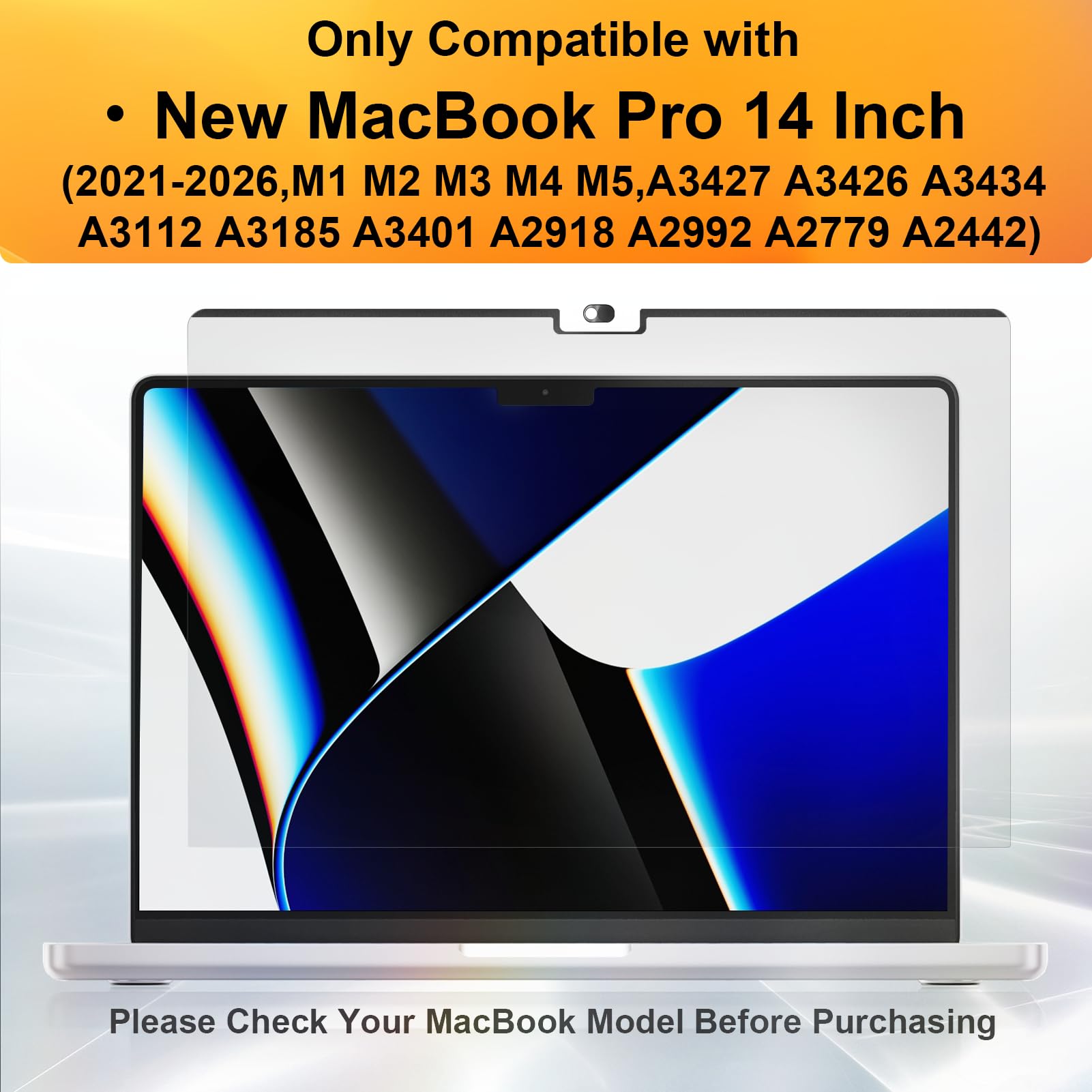Filtro per la privacy magnetico per MacBook Pro 14 pollici(2021-2026, M1-M5), Anti-spia/Blu Luce Filtro schermo Privacy, Rimovibile Filtro schermo Premium per Macbook Pro 14.2 Pollici
