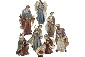Kurt Adler 6.25-Inch 8-Piece Classic Catholic Nativity Set