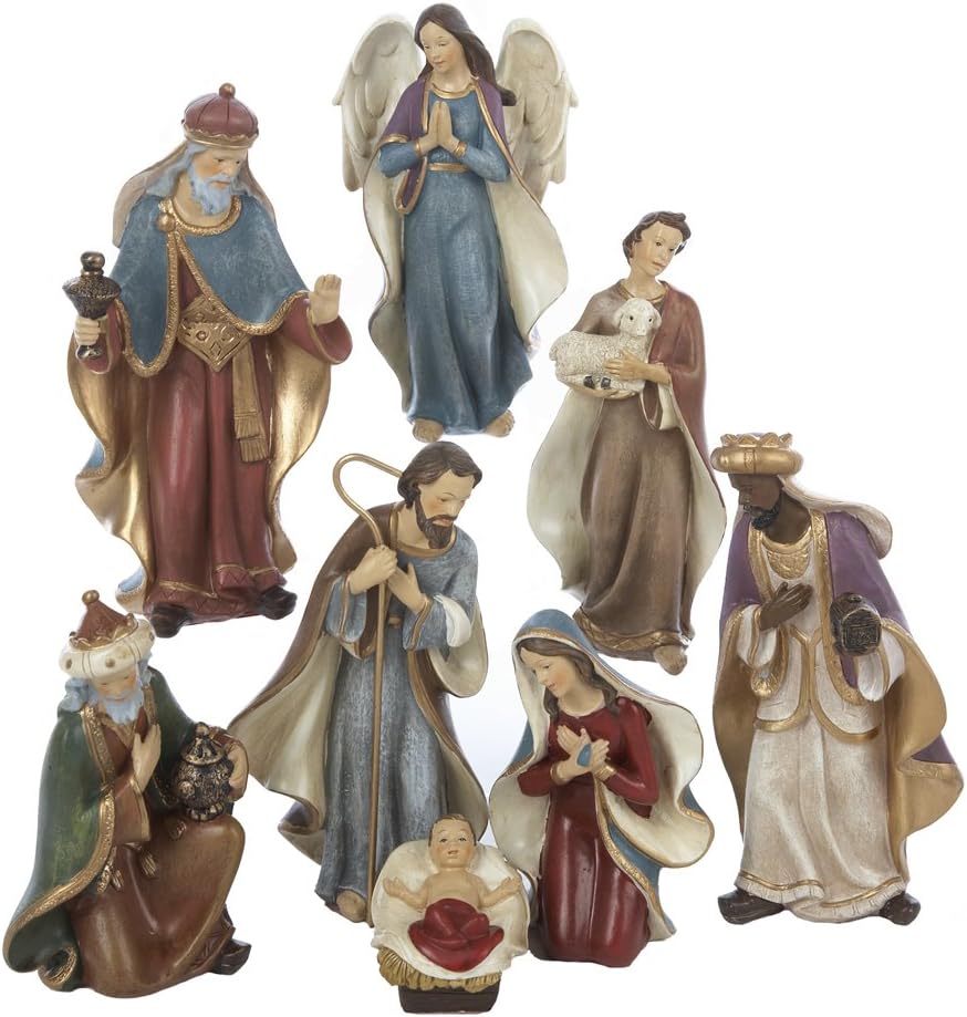 Christmas Nativity Scene Set 8 Piece Holiday Decoration C5709 6.5 Inch New