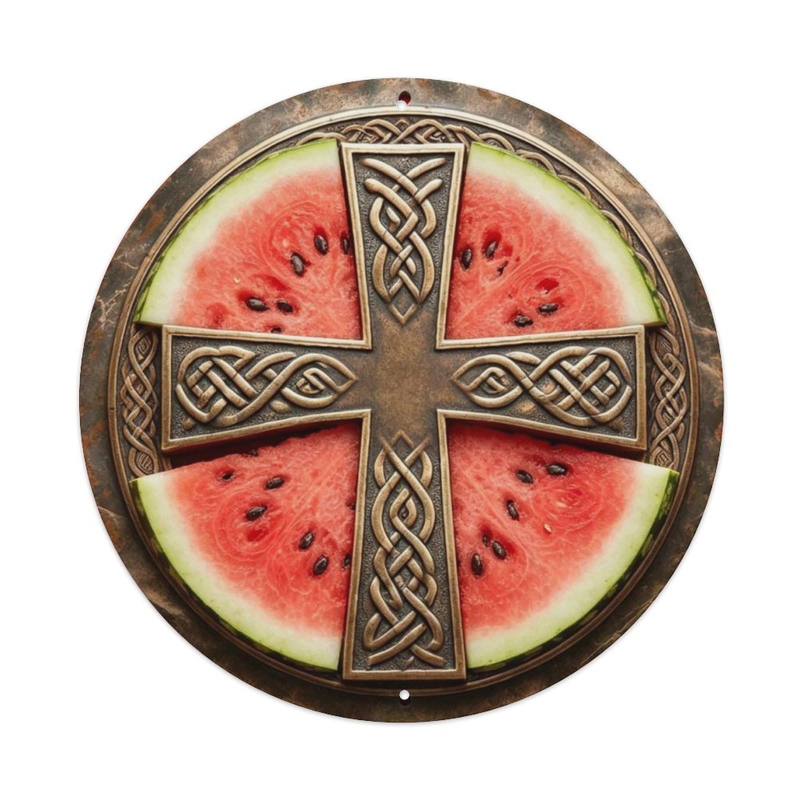 Sliced Watermelon Summer Farmhouse Metal Tin Sign Plaque
