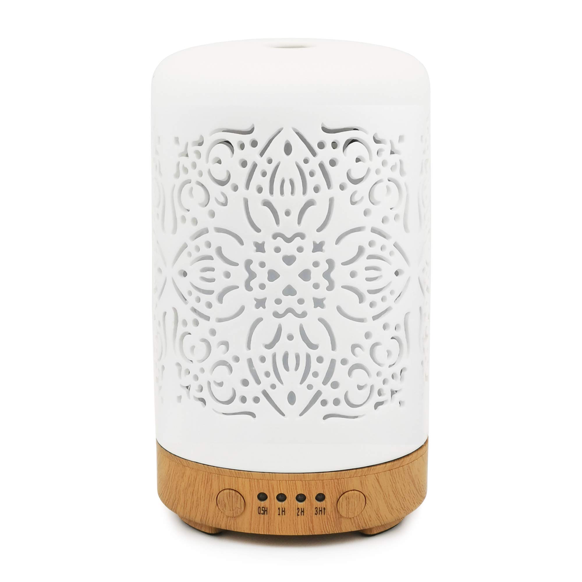 Earnest Living Essential Oil Diffuser White Ceramic Diffuser Classic Ver 2 No Beep Noise 4 Timers 100 Ml Night Lights And Auto Off Function Office Home Aromatherapy Humidifier Amazon Sg Home